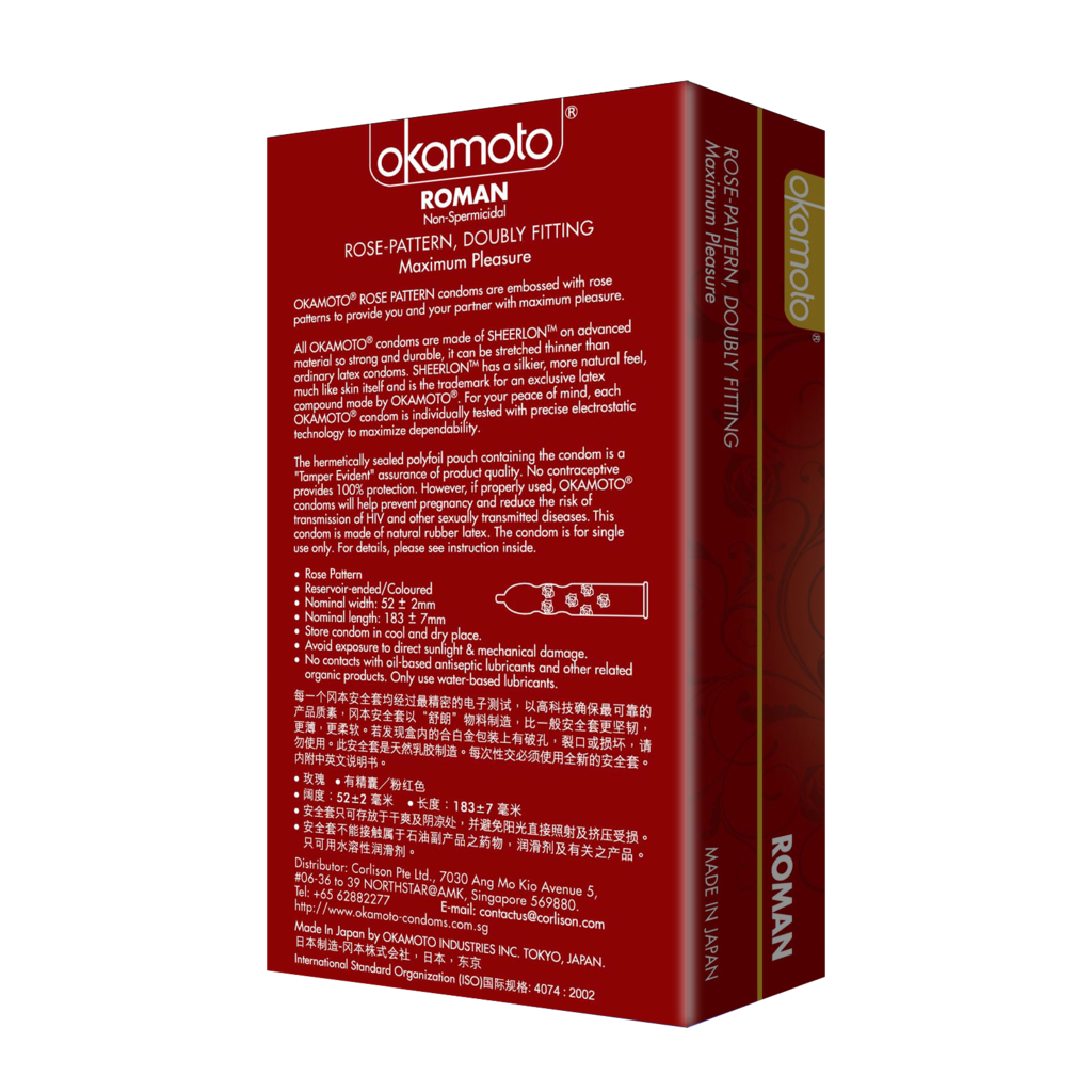 Okamoto Condoms Roman Rose Pattern 12s | Little Baby.