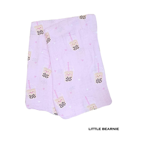 Little Bearnie Swaddle / Baby Blanket - Boba Love (Pink) | Little Baby.