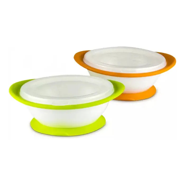 NUK 2 No-Mess Weaning Bowls with Lids-1