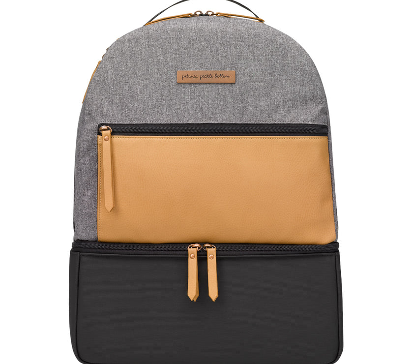 Petunia Pickle Bottom Axis Backpack: Camel/Graphite (Exclusive) | Little Baby.