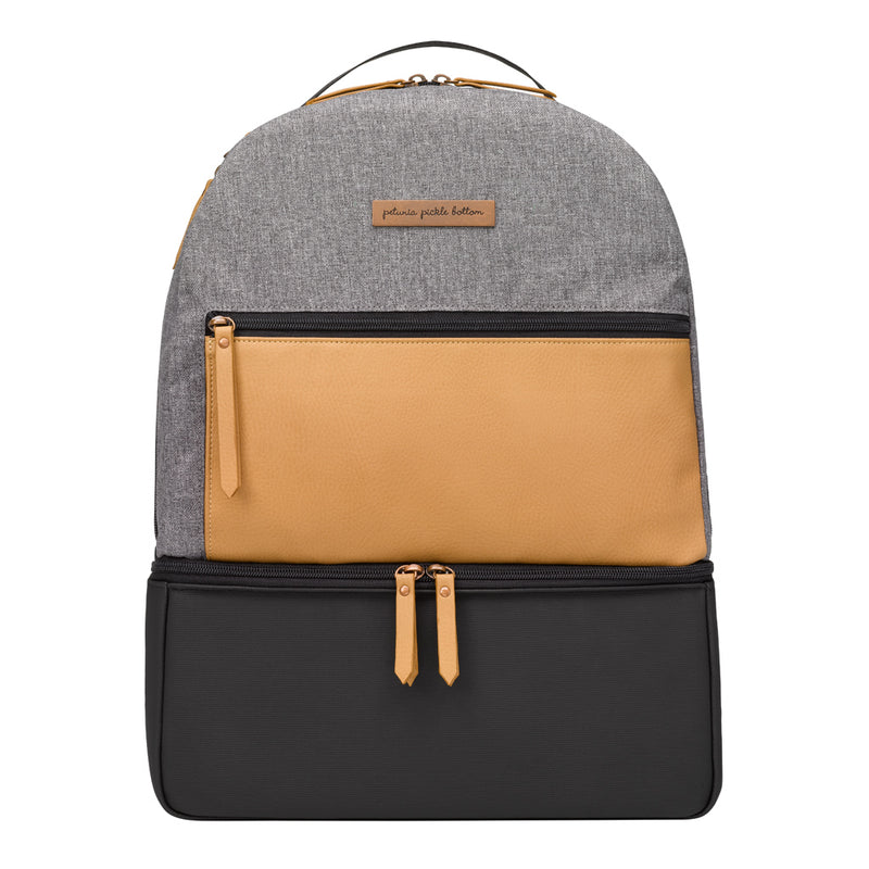 Petunia Pickle Bottom Axis Backpack: Camel/Graphite (Exclusive) | Little Baby.
