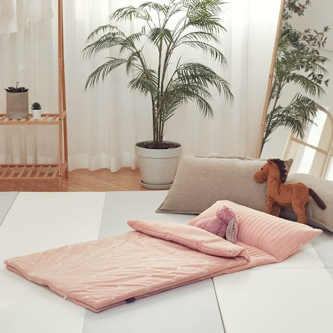 Caraz Portable Nappy Bedding Set - Grey / Pink (NEW) | Little Baby.