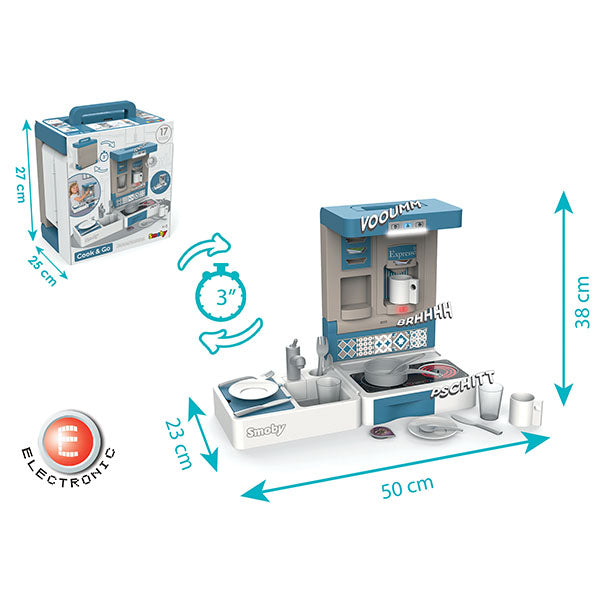 Smoby Cook & Go Kitchen Light & Sound | Little Baby.