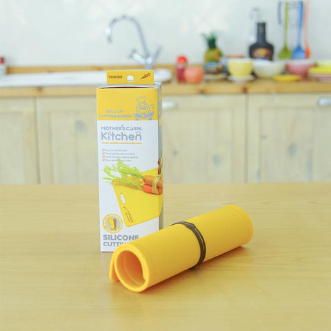 Mother's Corn Silicone Cutting Board Yellow + Mini Spatula | Kitchen Value Deal 10% OFF | Little Baby.