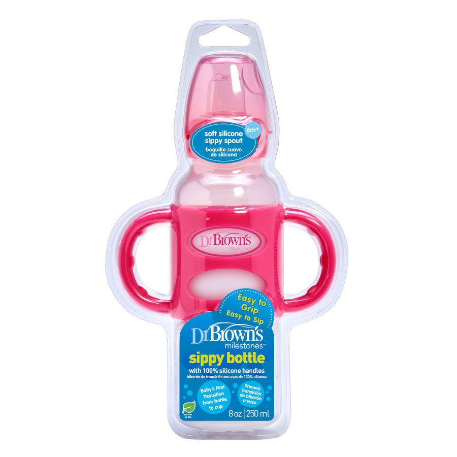Dr. Brown’s® Milestones™ Narrow Sippy Bottle w Handles (Assorted Designs)-2