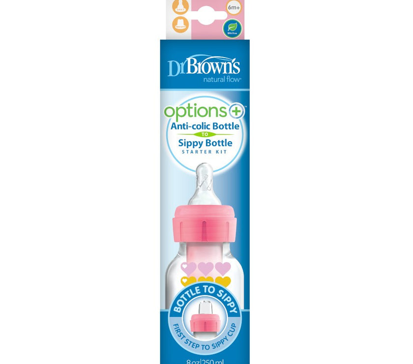 Dr. Brown’s Natural Flow Options+ Sippy Bottle Starter Kit (Assorted Designs)
