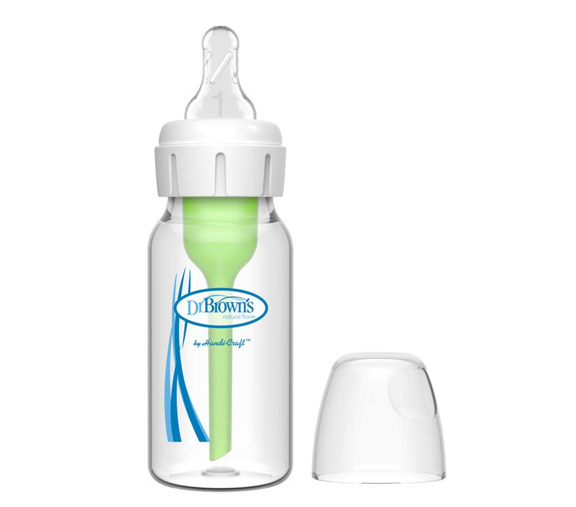 Dr Brown’s Natural Flow Anti-Colic Options Narrow Glass Baby Bottle (Level 1 Nipple)