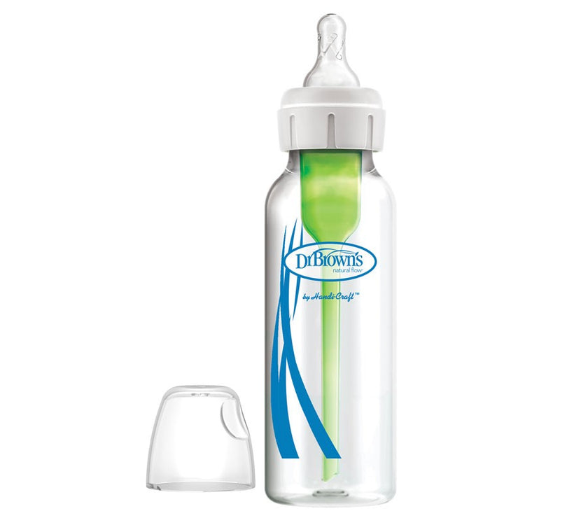 Dr Brown’s Natural Flow Anti-Colic Options Narrow Glass Baby Bottle (Level 1 Nipple)