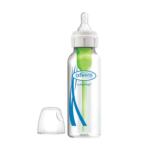 Dr Brown’s Natural Flow Anti-Colic Options Narrow Glass Baby Bottle (Level 1 Nipple)