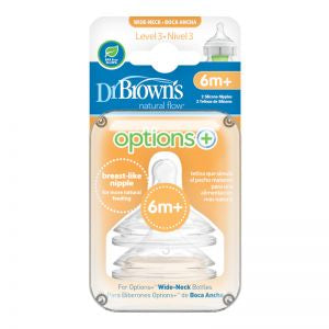 Dr. Brown’s Wide-Neck Options+ Replacement Nipples (Assorted Designs)