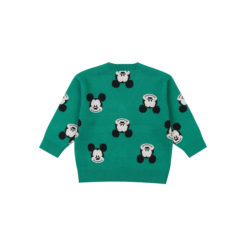 Agabang x Disney Baby Mickey Knit Cardigan - Green-2