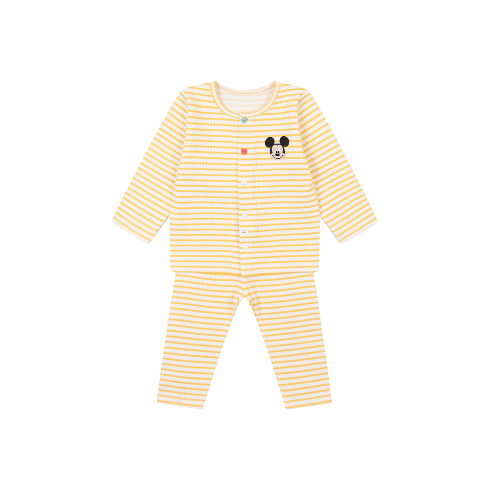 Agabang x Disney Baby Mickey Macaroon Pyjamas - Yellow-1