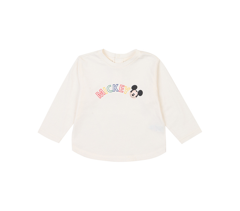 Agabang x Disney Baby Mickey Point Baby Tshirt  -White