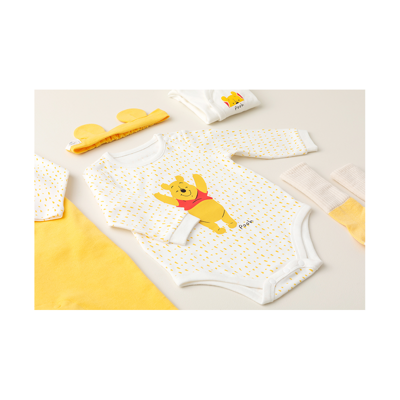 Agabang x Disney Baby Winnie the Pooh Baby Bodysuit with hairband and socks-3