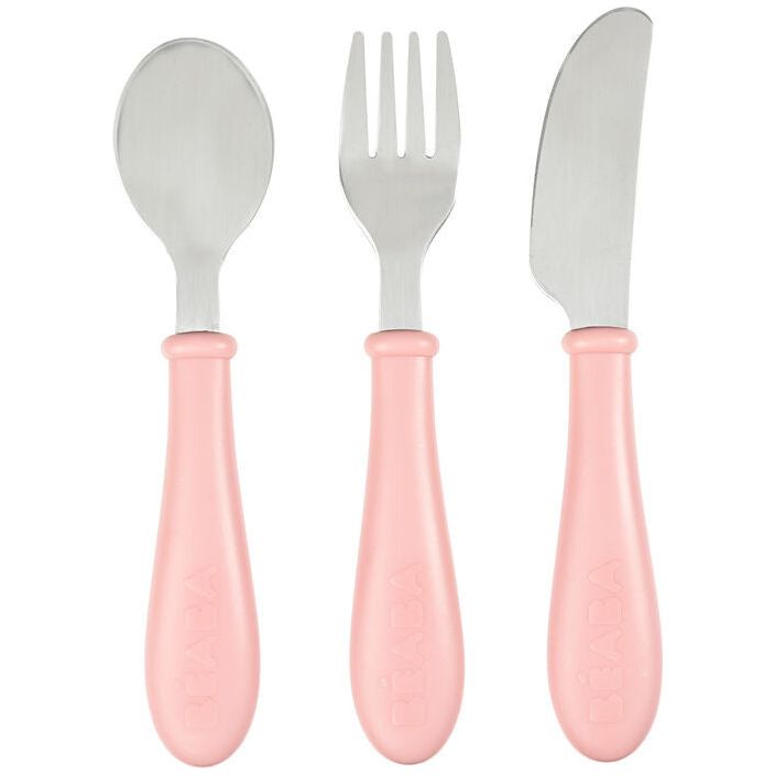 Beaba Stainless Steel Training Cutlery Set of 3 (Assorted Colours)