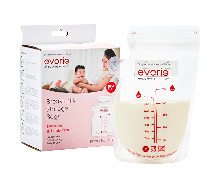 Evorie Breastmik Storage Bag, 250mL (60pc/pack)