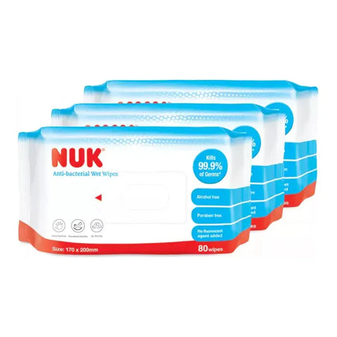 NUK Anti-bacterial Wet Wipes (80s x 3)