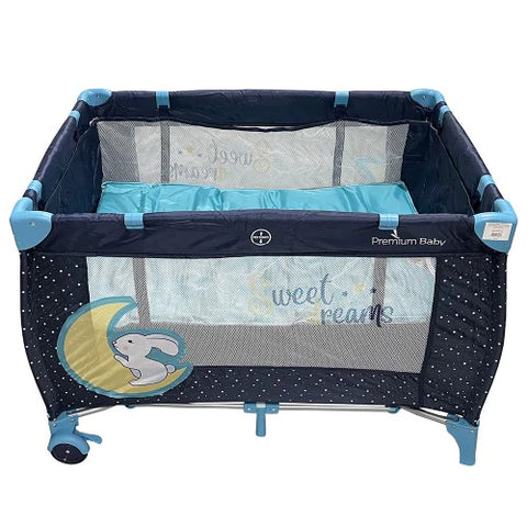 Lucky Baby S11 Premium Travel Playpen + Canopy - Blue
