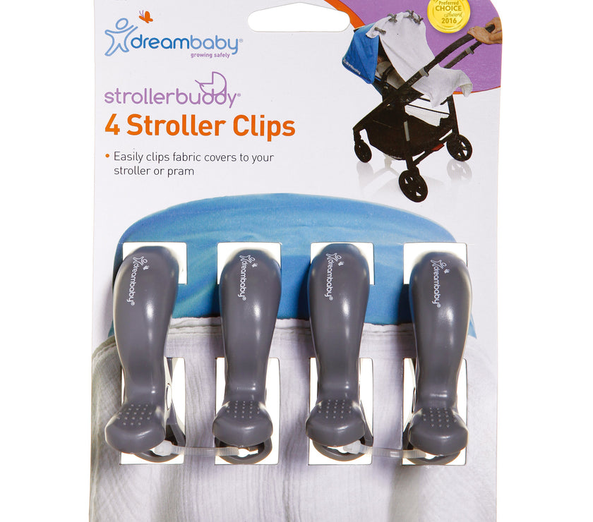 Dreambaby Stroller Clips 4pk - Grey DB02214 | Little Baby.