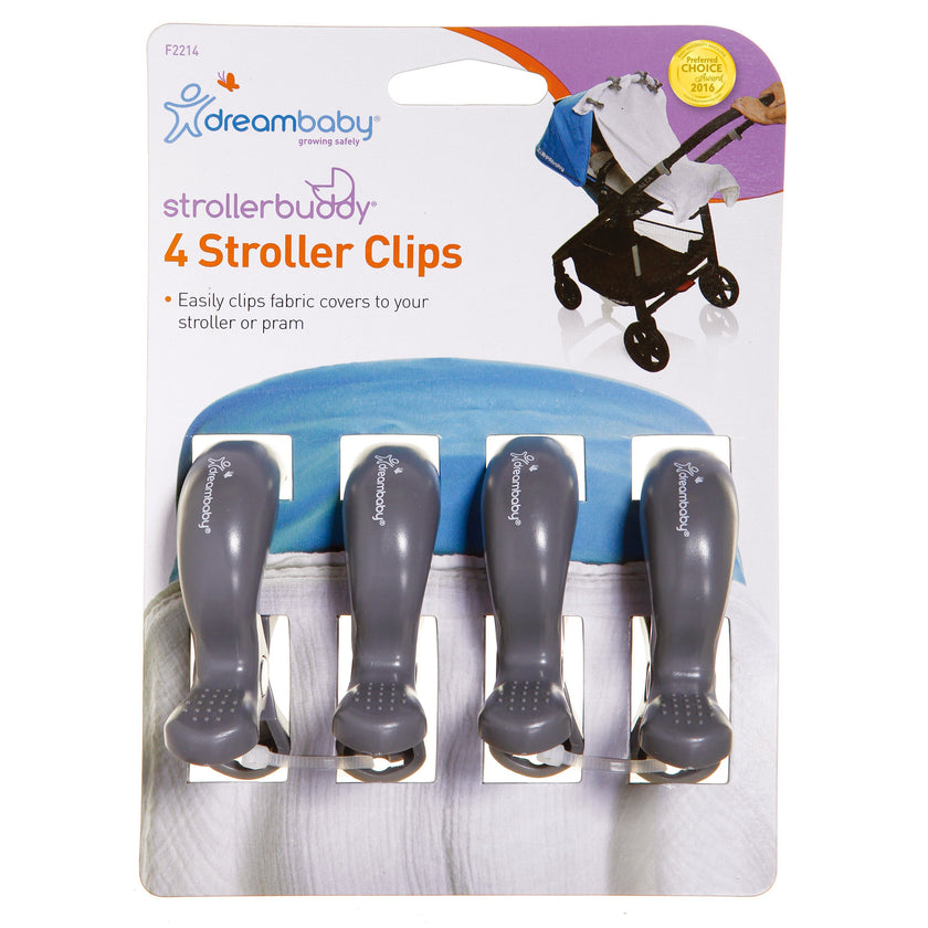Dreambaby Stroller Clips 4pk - Grey DB02214 | Little Baby.