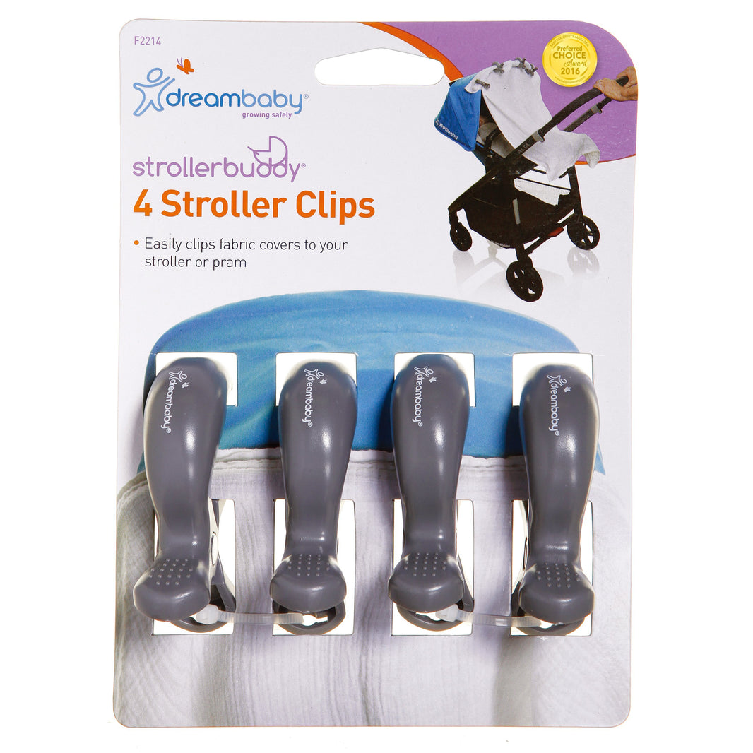 Dreambaby Stroller Clips 4pk - Grey DB02214 | Little Baby.