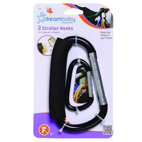 Dreambaby Stroller Hook Carabiner 2pk Large & Small DB00260 | Little Baby.