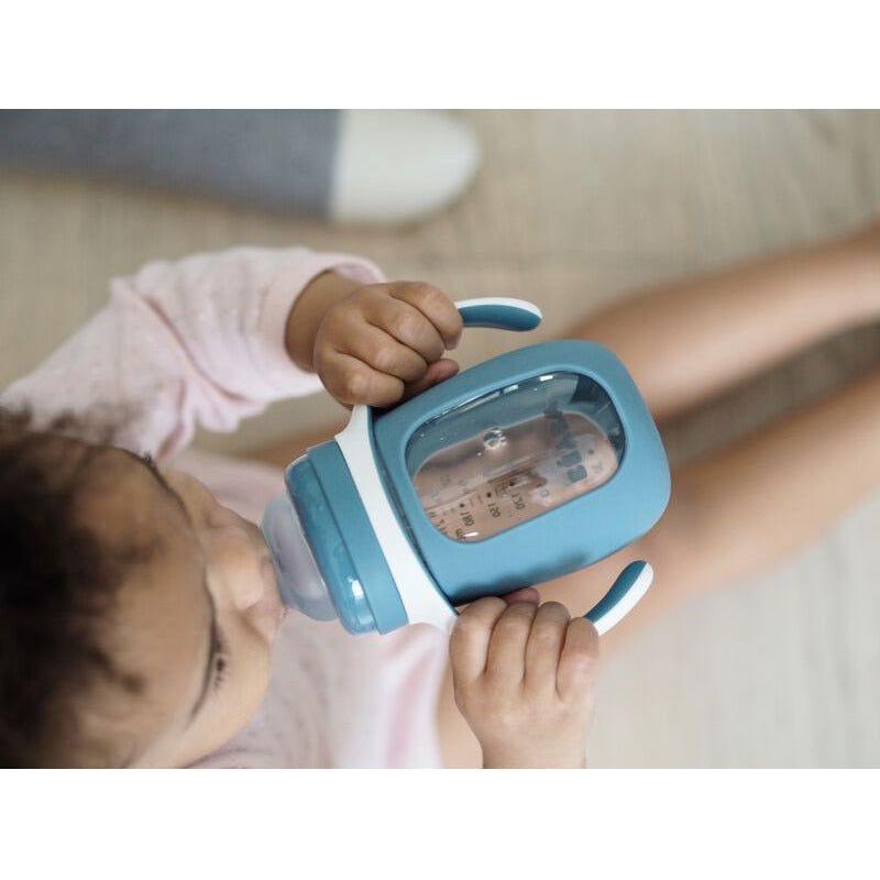 Beaba 2-in-1 Glass Bottle w Silicone Protective Sleeve 210ml (Assorted Colours)-11