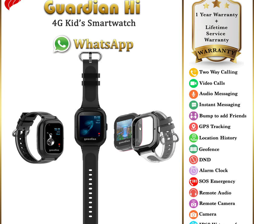 Guardian Hi 4G Kids Smartwatch - Black | Little Baby.