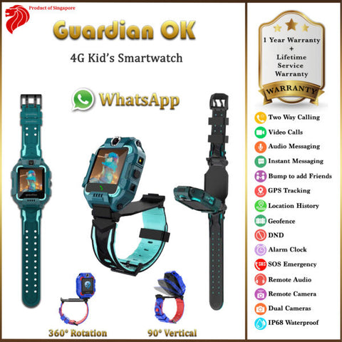 Guardian OK 4G Kids Smartwatch - Green | Little Baby.