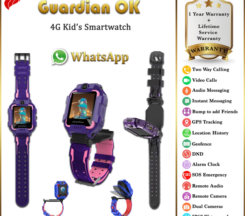 Guardian OK 4G Kids Smartwatch - Purple | Little Baby.