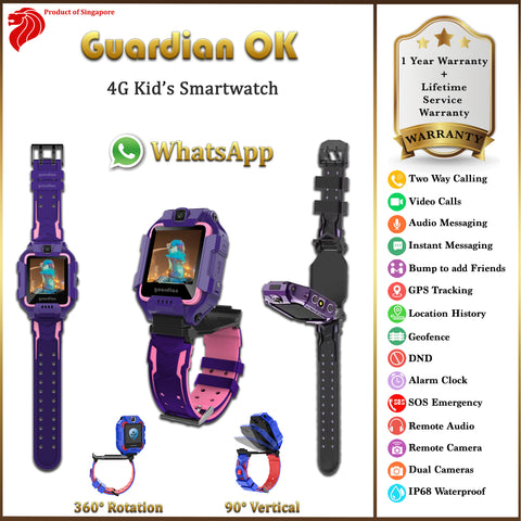 Guardian OK 4G Kids Smartwatch - Purple | Little Baby.