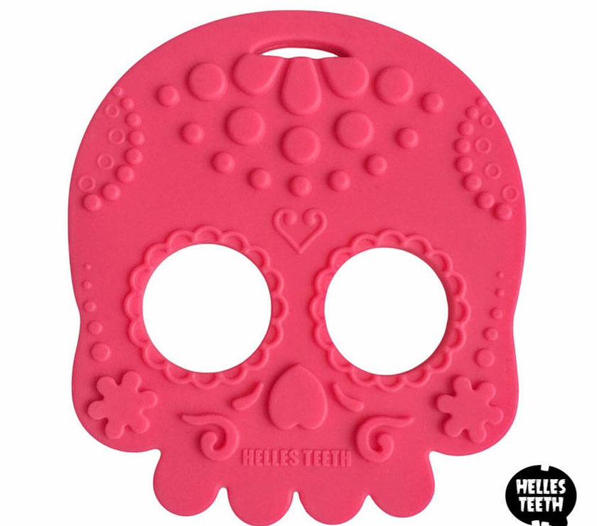 Helles Teeth Sugar Skull Teether (Spice Pink) | Little Baby.
