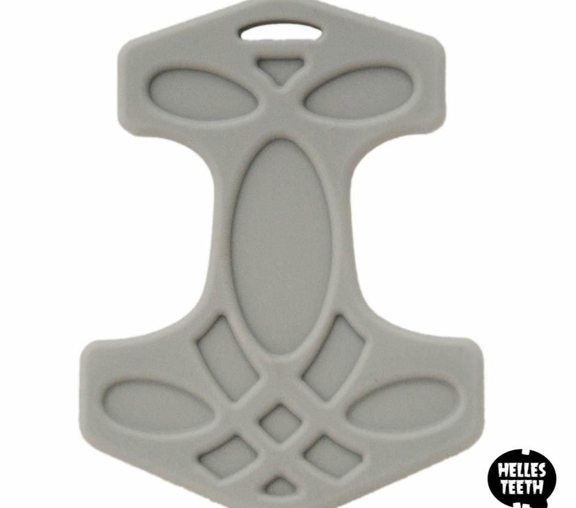 Helles Teeth Thor's Hammer Teether (Beard Grey) | Little Baby.