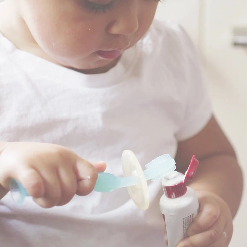 Haakaa 360° Silicone Toothbrush (Orange) | Little Baby.