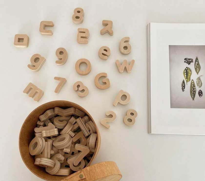 Noriterboard Nature Solid Wood Magnetic - Alphabet Capital Letters | Little Baby.