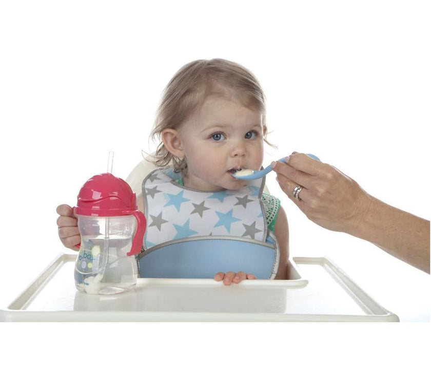 B.box Travel Bib w/ Baby Spoon (Flower Power) | Little Baby.