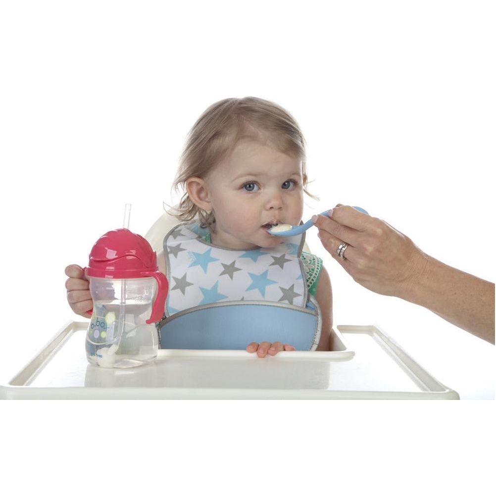 B.box Travel Bib w/ Baby Spoon (Beep Beep) | Little Baby.