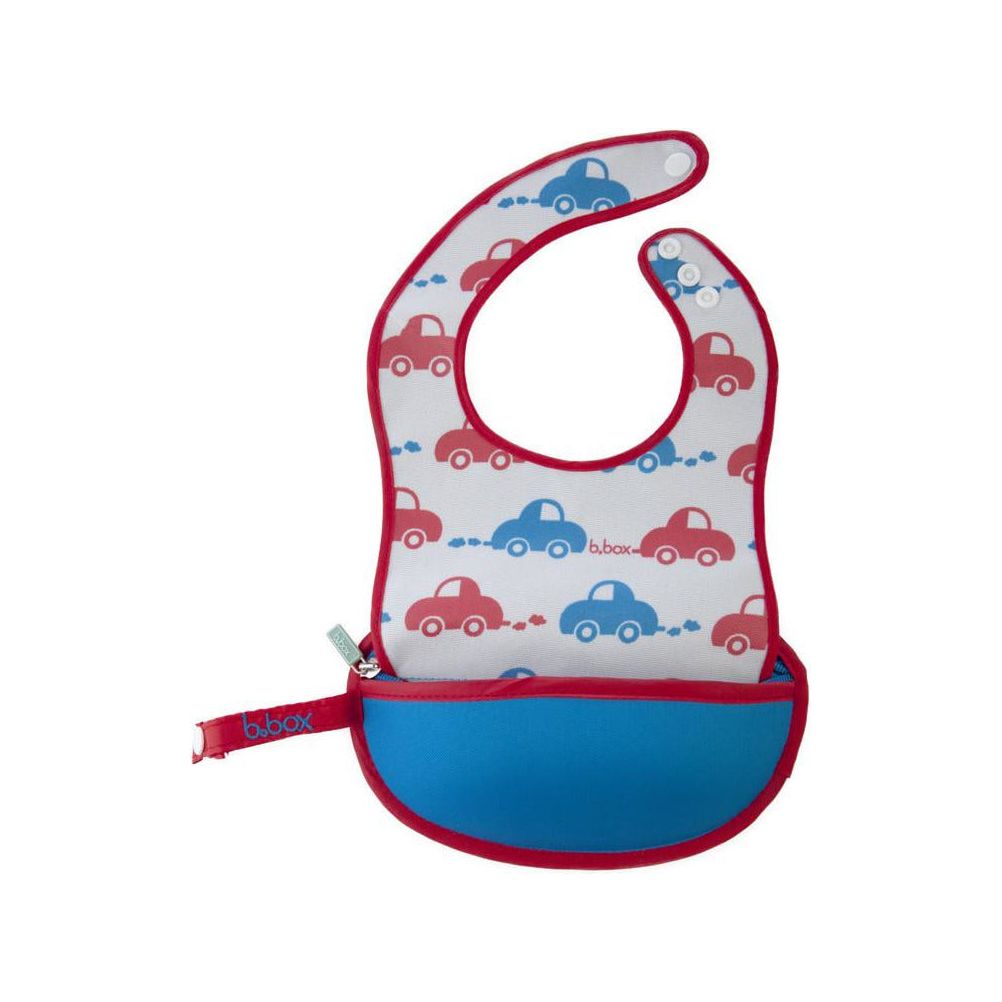 B.box Travel Bib w/ Baby Spoon (Beep Beep) | Little Baby.
