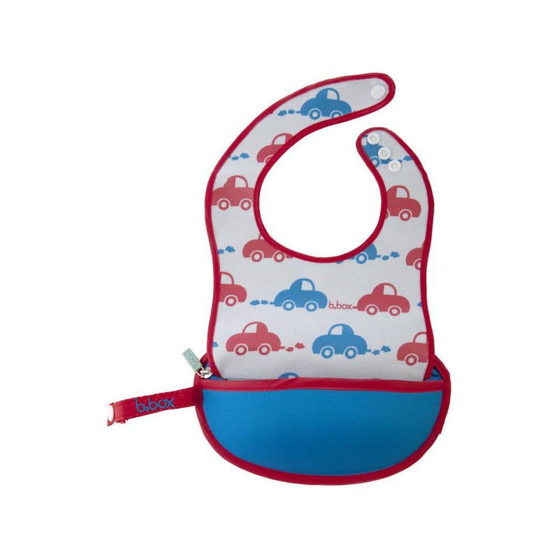 B.box Travel Bib w/ Baby Spoon (Beep Beep) | Little Baby.