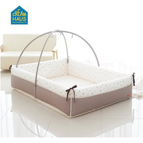 Creamhaus Inua Bumper Bed - Milk Brown (160x110x40cm) | Little Baby.