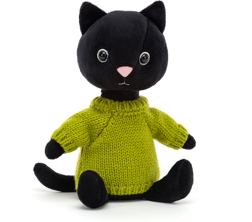 JellyCat Knitten Kitten Lime - H22cm | Little Baby.