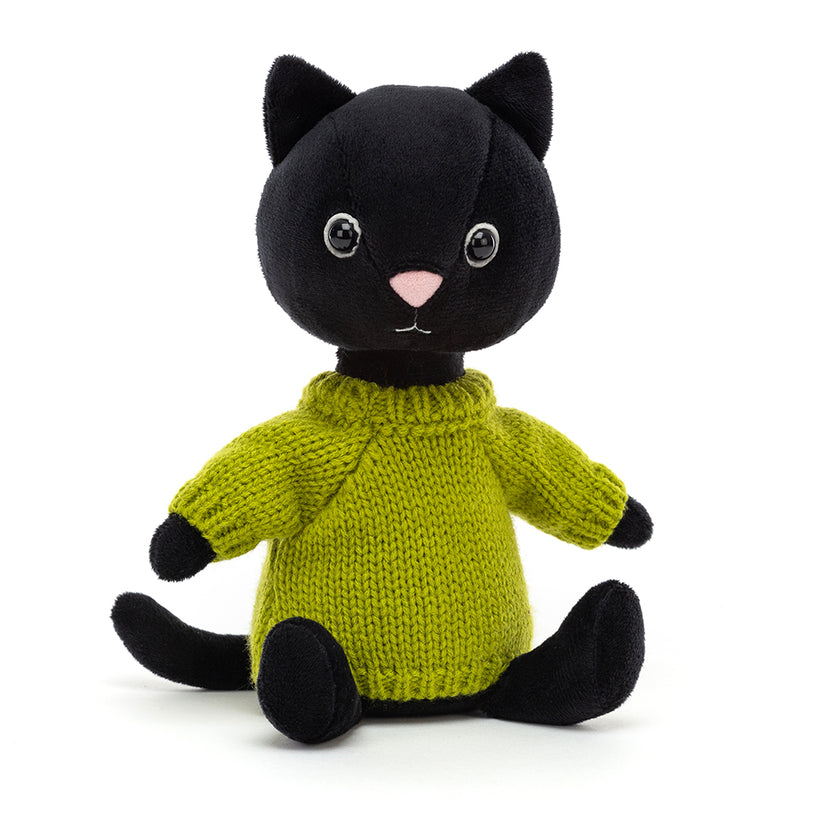 JellyCat Knitten Kitten Lime - H22cm | Little Baby.