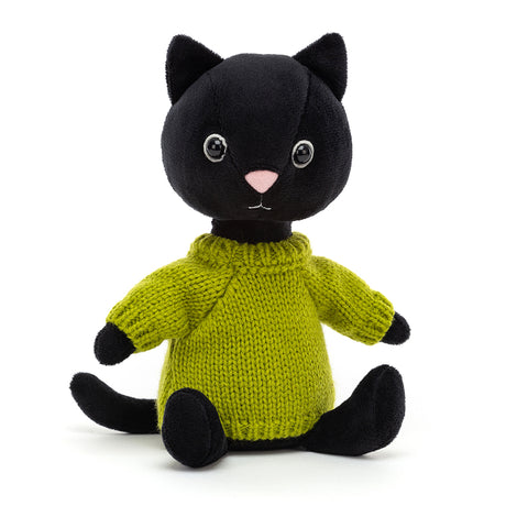 JellyCat Knitten Kitten Lime - H22cm | Little Baby.