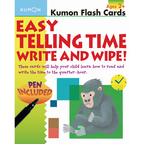 Kumon Flash Cards - Easy Telling Time Write and Wipe | Little Baby.