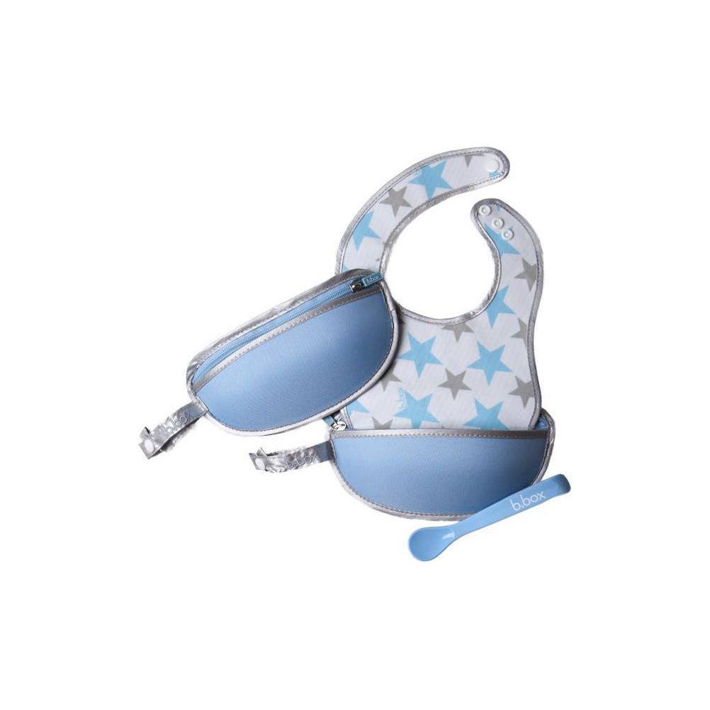 B.box Travel Bib w/ Baby Spoon (Shining Stars) | Little Baby.