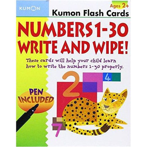 Kumon Flash Cards - Numbers 1-30 Write & Wipe | Little Baby.