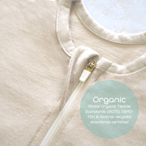 Singapore swaddle is organic GOTS and Oeko-tex certified suitable for eczema. organic zip swaddle