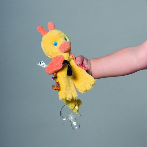 Snoozebaby Pacifier Holder - Flo the Cuddling Duckling | Little Baby.