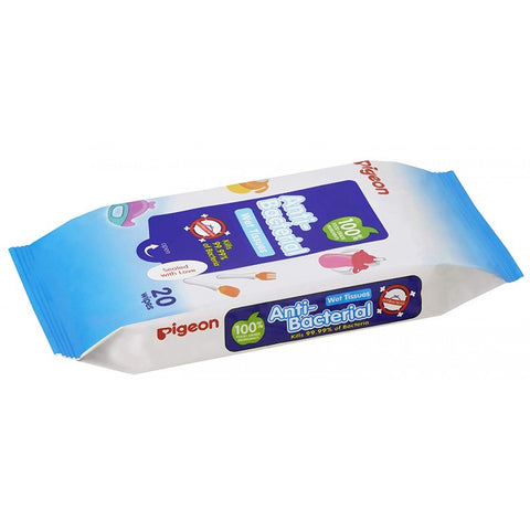 Pigeon Anti-Bacterial Wet Tissue 20s (6 packs) | Little Baby.