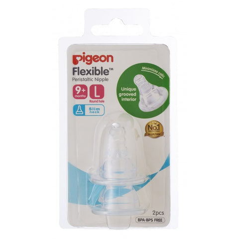 Pigeon Flexible Peristaltic Nipple Blister Pack 2pcs/set (L) | Little Baby.